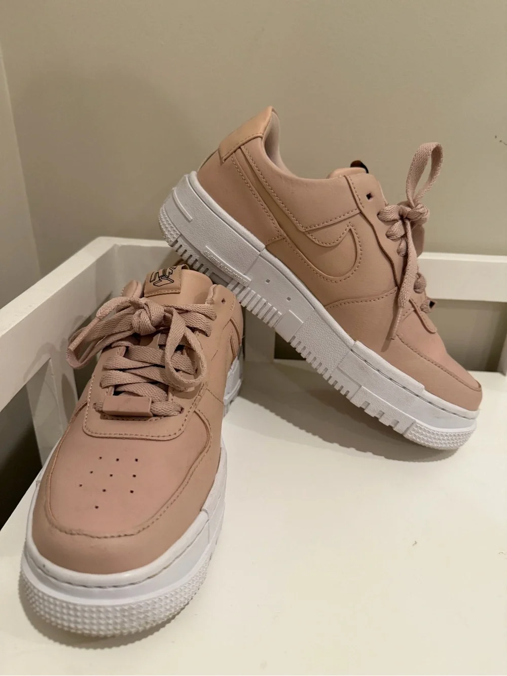 Nike Air Force 1 Pixel Particle Beige Platform Sneakers Women’s 6.5